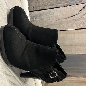 Suede black booties